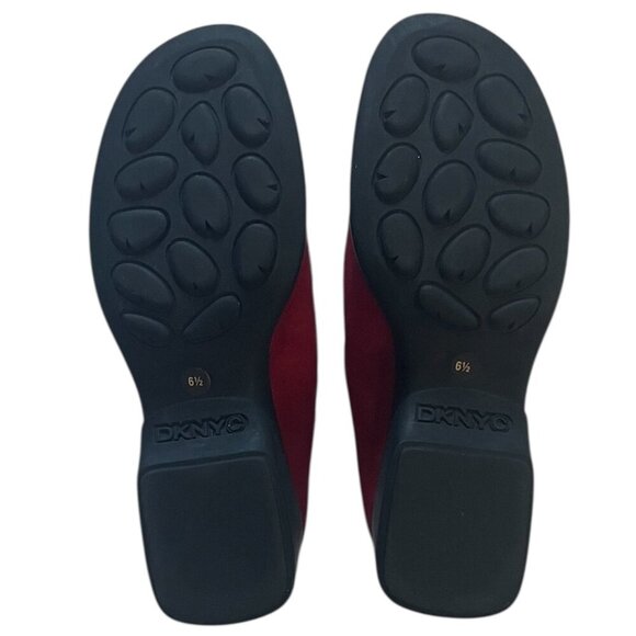 DKNY Red Suede Soft Leather Slip On Clogs Womens Size 6.5M - Picture 3 of 12